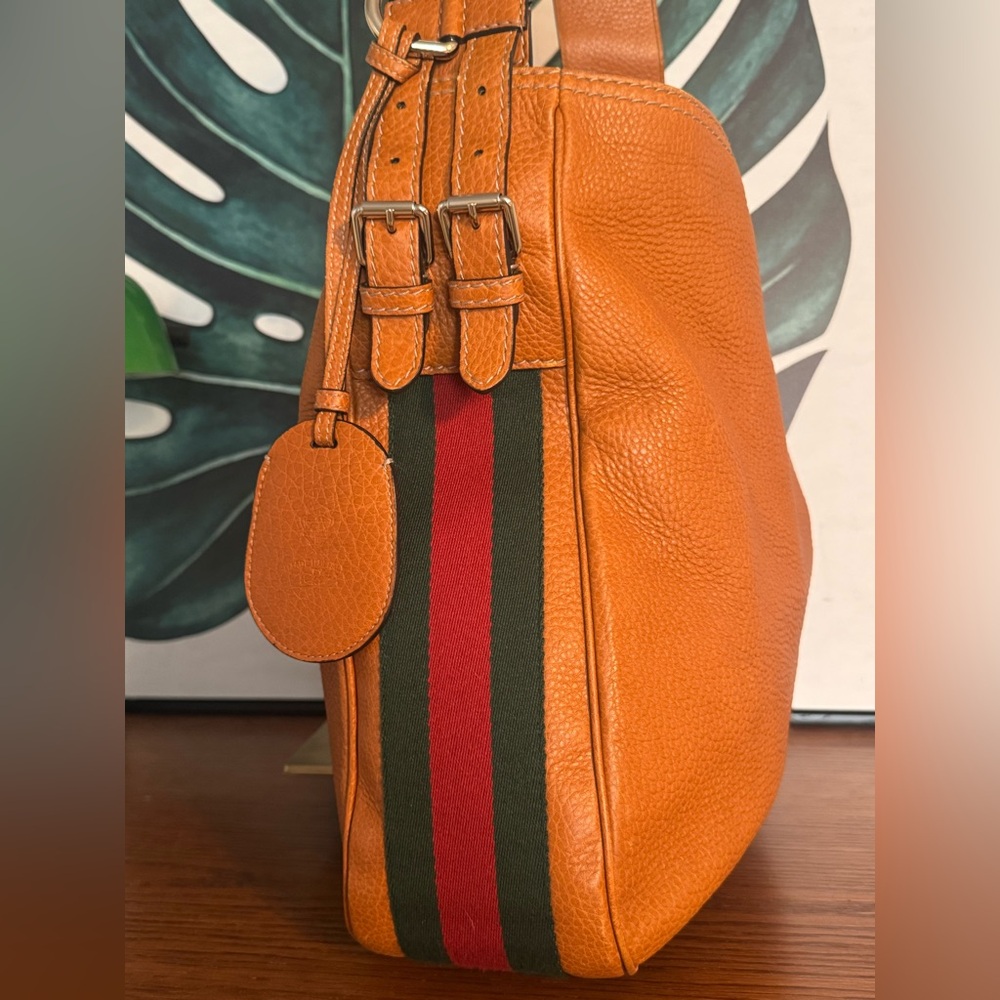 Gucci Heritage Grained Leather Sherry Line Shoulder Bag COA - Picture 4 of 13